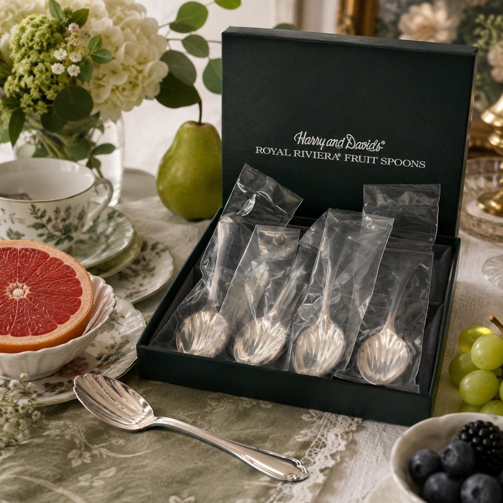 Vintage Reed & Barton Fruit Spoons Silverplate Harry David Royal Riviera Set